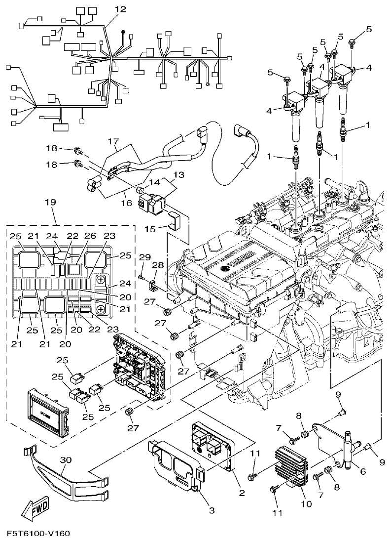 Yamaha VX1050AV ELECTRICAL 1 parts diagram